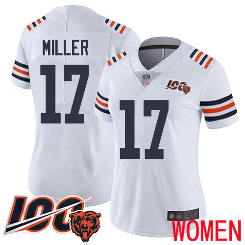 Chicago Bears Limited White Women Anthony Miller Jersey NFL Football #17 100th Season->youth nfl jersey->Youth Jersey